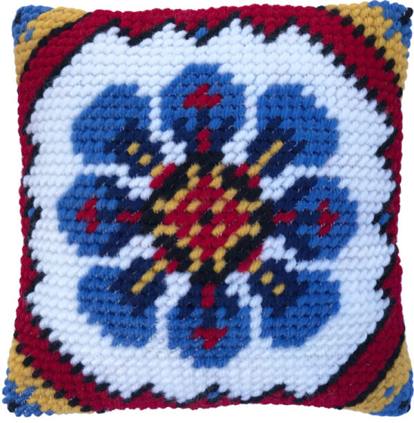 voorbedrukt  kruissteekkussen 20 x 20 cm indian blue